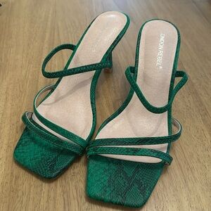 Never worn Snake green Heels